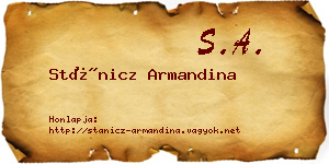 Stánicz Armandina névjegykártya
